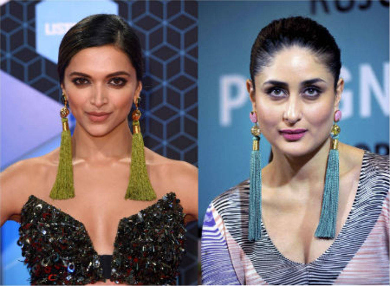 Kareena Kapoor looks uber chic in these gold plated silk long tassel  earrings by Valliyan by Nitya valliyan kareenakapoorkhan getthelook  jewellery celeb