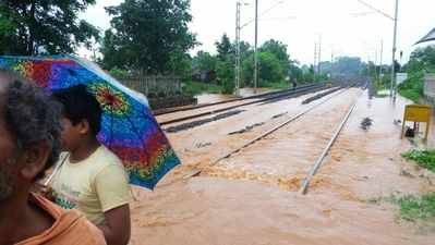 Railway tracks at two places in Kalahandi submerged, train services affected