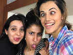 Taapsee Pannu on the sets of Judwaa 2