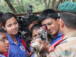 Students check out the sniper gun