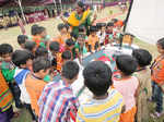 School children participate in the 'Know your Army' campaign