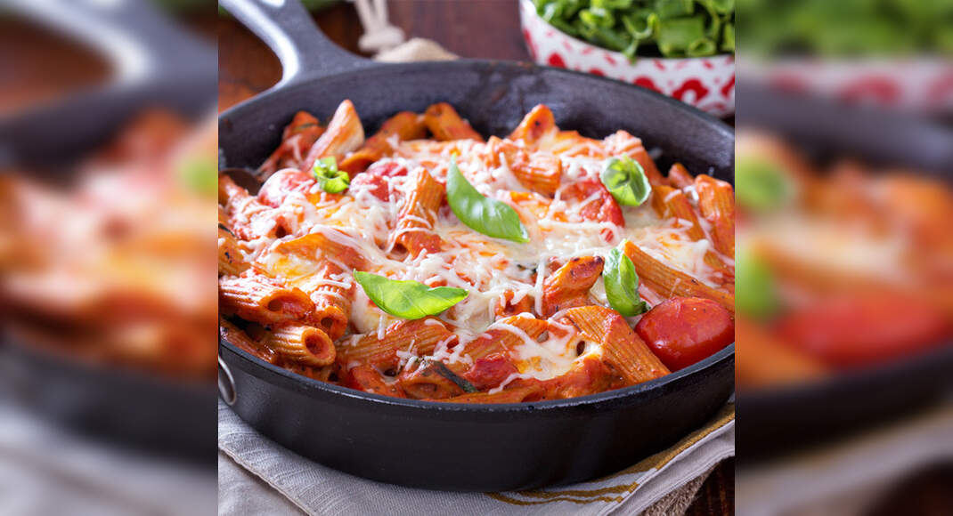 Baked Pasta in Red Sauce Recipe: How to Make Baked Pasta in Red Sauce Recipe | Homemade Baked Pasta 