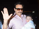 Saif Ali Khan with son at airport