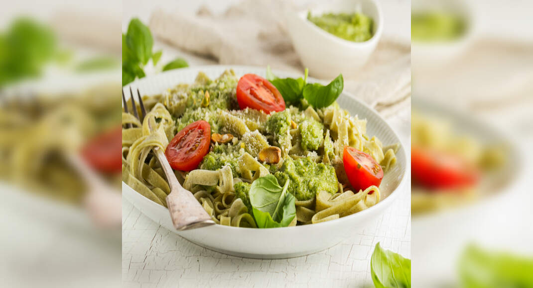 Pistachios Pasta Salad Recipe: How to Make Pistachios Pasta Salad Recipe | Homemade Pistachios Pasta