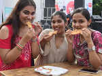 Food lovers during a two-day vegetarian food festival
