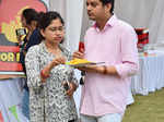 Food lovers during a two-day vegetarian food festival