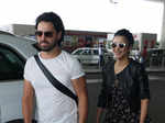 Shruti Haasan with Michael Corsale at airport