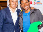 Rahul Bose poses with Olympic champion Haile Gebrselassie