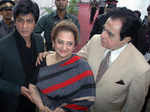 Shah Rukh Khan, Saira Banu and Dilip Kumar