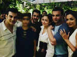 Arbaaz Khan with Arhaan Khan, Salman Khan, Amrita Arora Ladak, Sohail Khan and Malaika Arora Khan