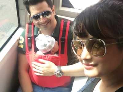 Nisha Rawal, Karan Mehra travel with their son for the first time; see pics