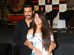 Sharad Kelkar with wife at trailer launch