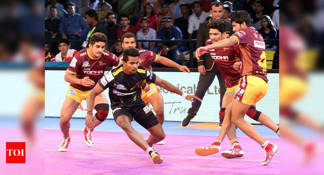 Vivo Pro Kabaddi Up Yoddhas Beat Telugu Titans Pro Kabaddi League News Times Of India