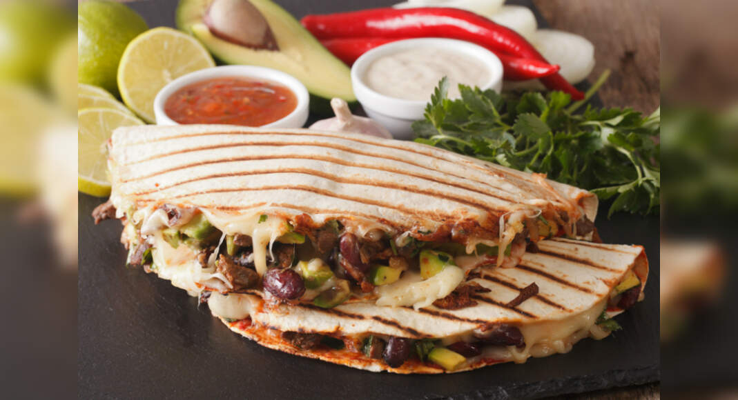 Baked Bean Quesadillas Recipe: How to Make Baked Bean Quesadillas Recipe | Homemade Baked Bean Quesa