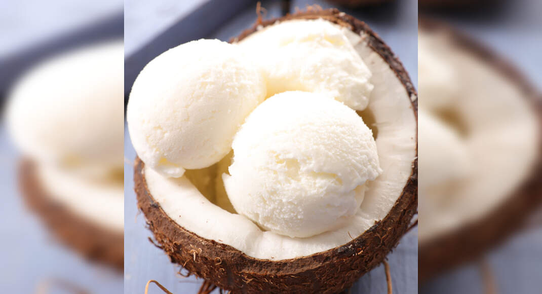 Coconut Ice Cream Recipe: How to Make Coconut Ice Cream Recipe | Homemade Coconut Ice Cream Recipe