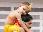 Cute kids dressed up as Lord Krishna