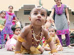 Cute kids dressed up as Lord Krishna