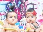 Cute kids dressed up as Lord Krishna