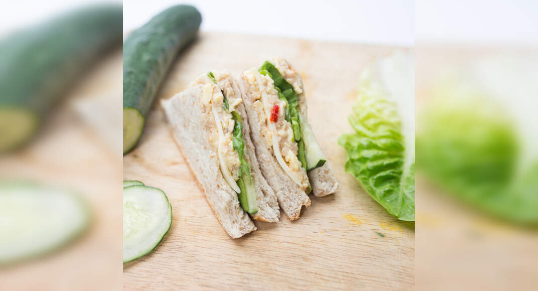 Cucumber Pea Sandwich Recipe: How to Make Cucumber Pea Sandwich Recipe | Homemade Cucumber Pea Sandw