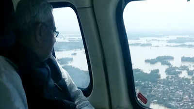 Bihar floods: CM Nitish Kumar conducts aerial survey