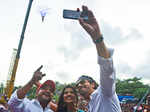 Arjun Rampal clicks a selfie with Sajid and Aishwarya Rajesh