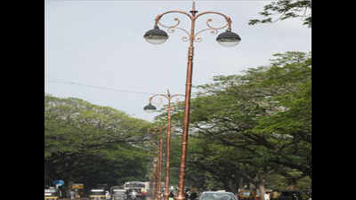 Ornate lamp posts in Mysuru provide poor illumination