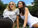 Amy Jackson chills out with her friend Kate Molyneux
