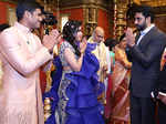 Bollywood actor Abhishek Bachchan greets Sahari and Raches Veerendra Dev