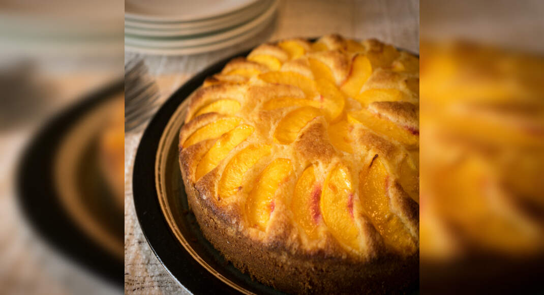 Peach Cake Recipe: How to Make Peach Cake Recipe | Homemade Peach Cake Recipe