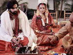 Riya Sen and Shivam Tewari during their wedding in Pune