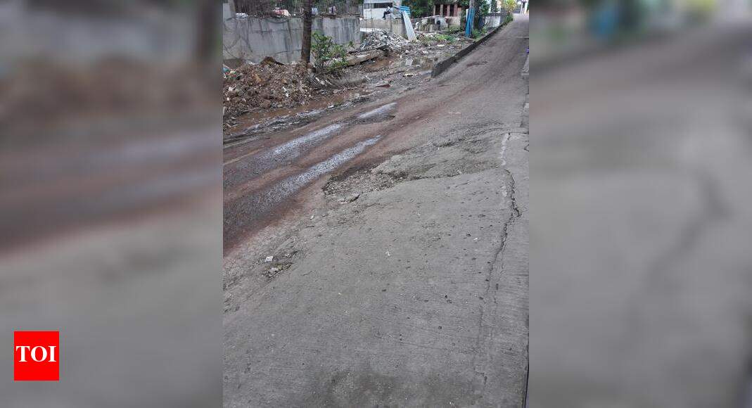 no road, storm water drain and streetlights - Times of India