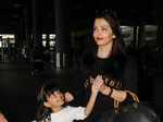 Aishwarya and Aaradhya at airport