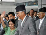 Sushma Swaraj receives Sher bahadur Deuba