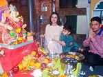 Divya Khosla Kumar with her son Ruhaan Kumar and husband Bhushan Kumar