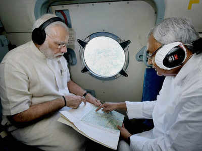 PM Modi surveys Bihar flood-hit areas, pledges Rs 500-crore relief
