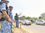 Security personnel keeping strict vigil