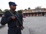 Chandigarh Police Commando stands guard