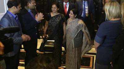 Sushma Swaraj in New York to attend UN meet