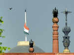 The national flag is seen at half-mast