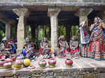 Folk dancers enjoying some rest