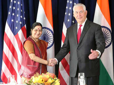 Sushma Swaraj meets US Secretary of State, raises H-1B visa issue