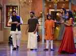 Saif Ali Khan and Mithun on the set of Drama Company