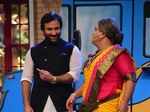 Saif Ali Khan and Mithun on the set of Drama Company
