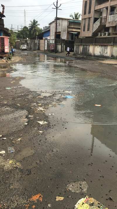 Roads hampered due to Dirty water and burning was