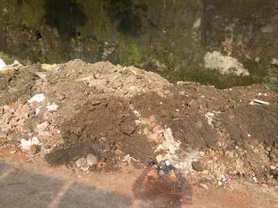 debris dumped by builder