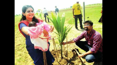 Pune couple plants 101 trees in their baby girl's name