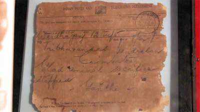 Coimbatore family treasures a telegram sent by Mahatma Gandhi in 1941