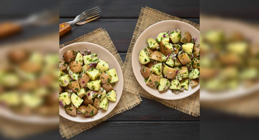 Potatoes with Herb Vinaigrette Recipe: How to Make Potatoes with Herb Vinaigrette Recipe | Homemade 