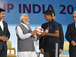Prime Minister Narendra Modi with Sports Minister Rajyavardhan Singh Rathore