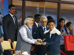 Prime Minister Narendra Modi felicitates Indian footballer Sunil Chhetri